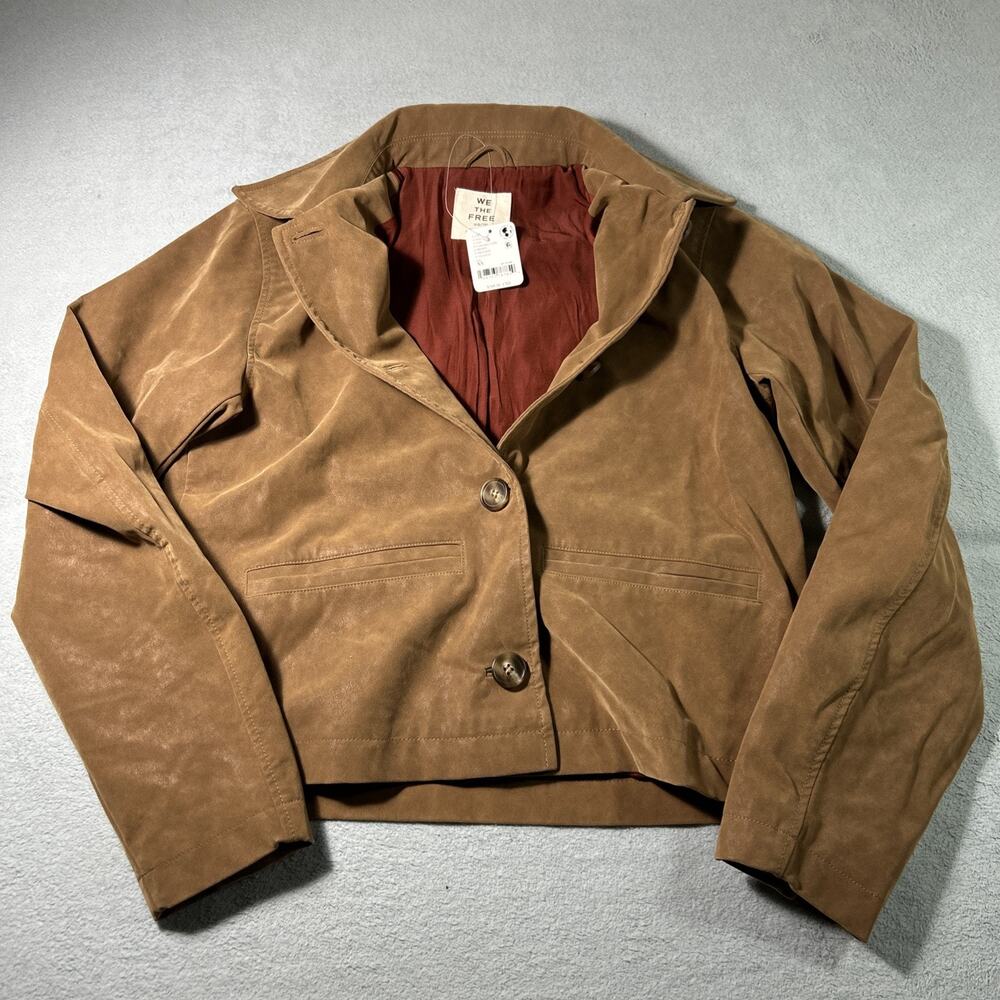 NWT We The Free Faux Leather Jacket XS Suede Hunter Camping Western Cowgirl Wear